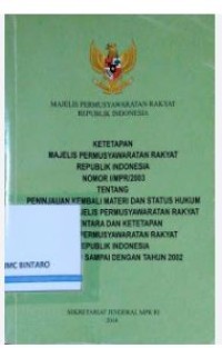 KETETAPAN MAJELIS PERMUSYAWARATAN RAKYAT